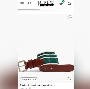 J Crew Embroidered Patterned Belt